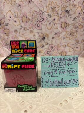 Schylling- NeeDoh Nice Cube Squishy- Super Solid Squish - Pink- NIB